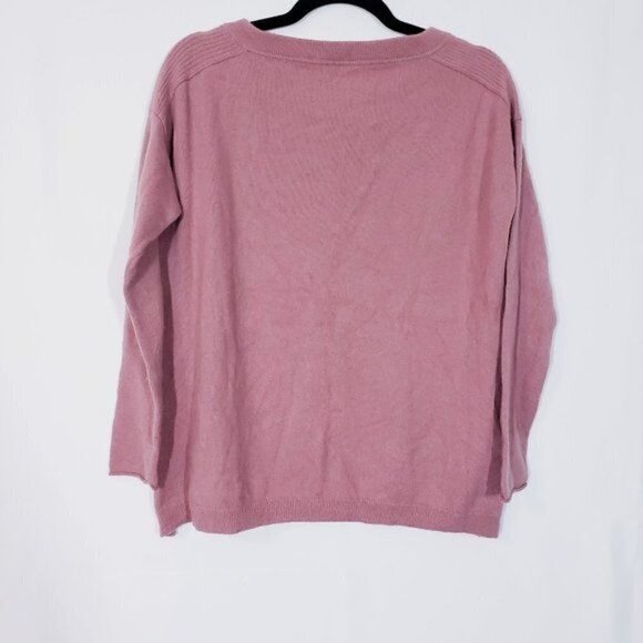 Mark Adam New York 100% Cashmere Split Side Sweater Ribbed Drop Shoulder 38 US 8 - Picture 10 of 12